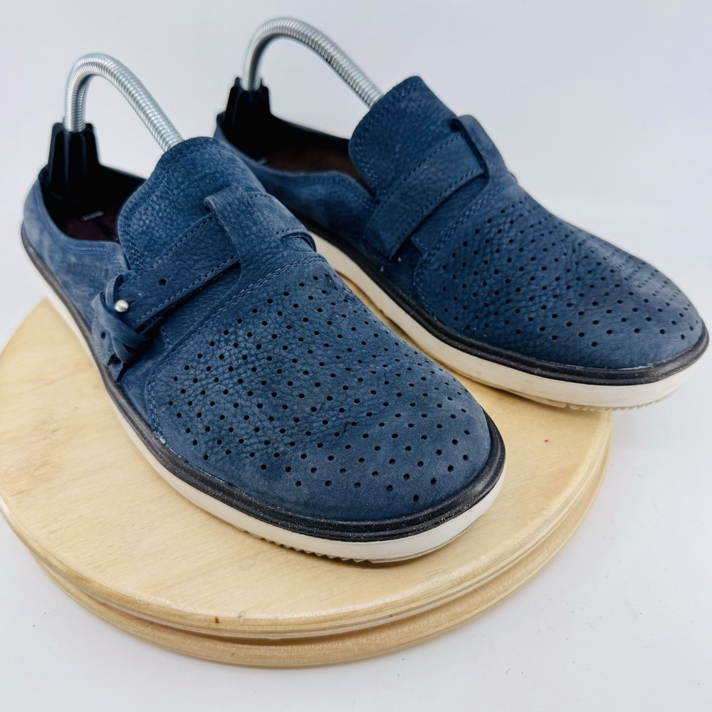 Merrell Around Town Slide Womens 11 Navy Nubuck Leather Comfort Mule Clogs shoes